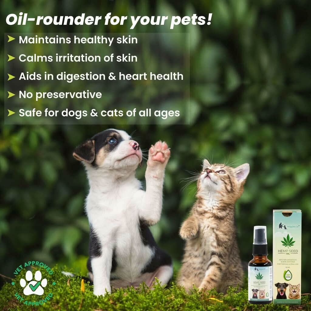 Wiggles Hemp Seed Oil for Dogs & Cats 30ML – Natural Pet Supplement - dspetstore.com