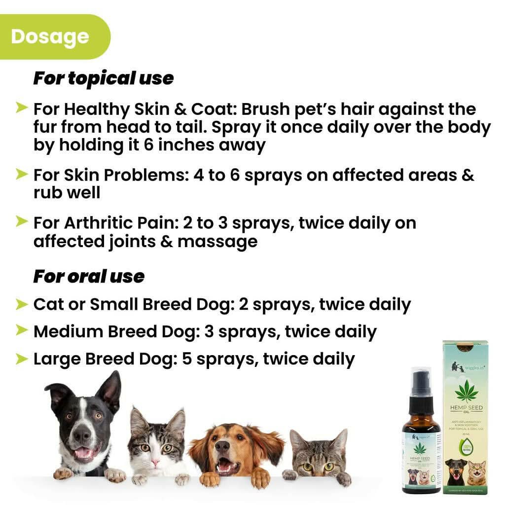 Wiggles Hemp Seed Oil for Dogs & Cats 30ML – Natural Pet Supplement - dspetstore.com
