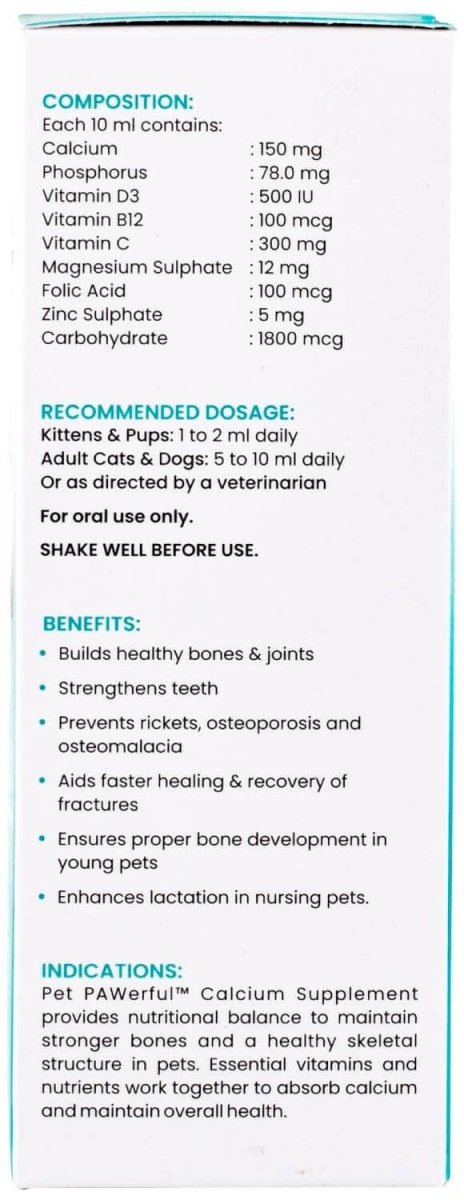 Wiggles PAWerful Calcium Phosphorus Syrup for Dogs and Cats – 200ml - dspetstore.com