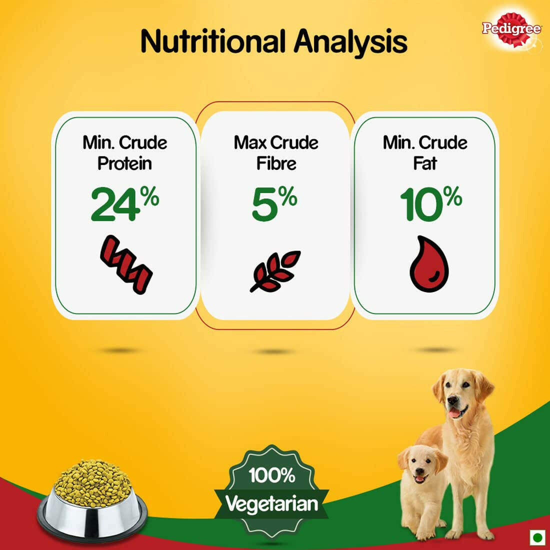 Pedigree Vegetarian Dry Food For Adult Dogs & Puppy.