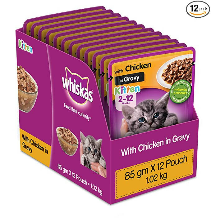 Whiskas Junior Kitten Wet Food - Chicken in Gravy (2-12 Months).