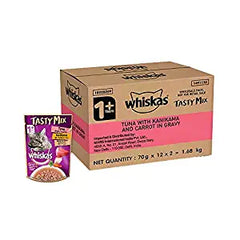 Whiskas Tuna with Kanikama and Carrot in Gravy for Adult Cats.