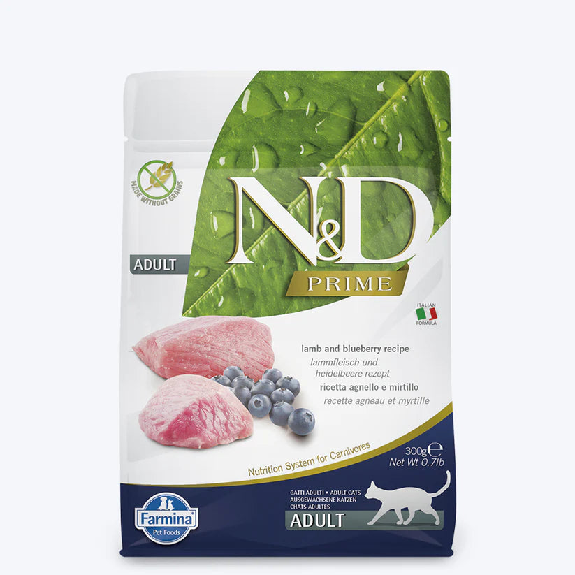 Farmina N&D Lamb Blueberry Grain Free Adult Dry Cat Food.