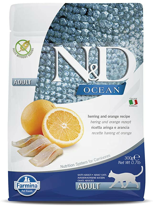 Farmina N&D Herring & Orange Grain Free Ocean Dry Cat Food.
