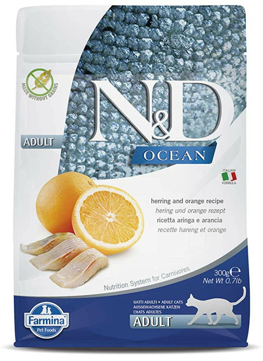 Farmina N&D Herring & Orange Grain Free Ocean Dry Cat Food.