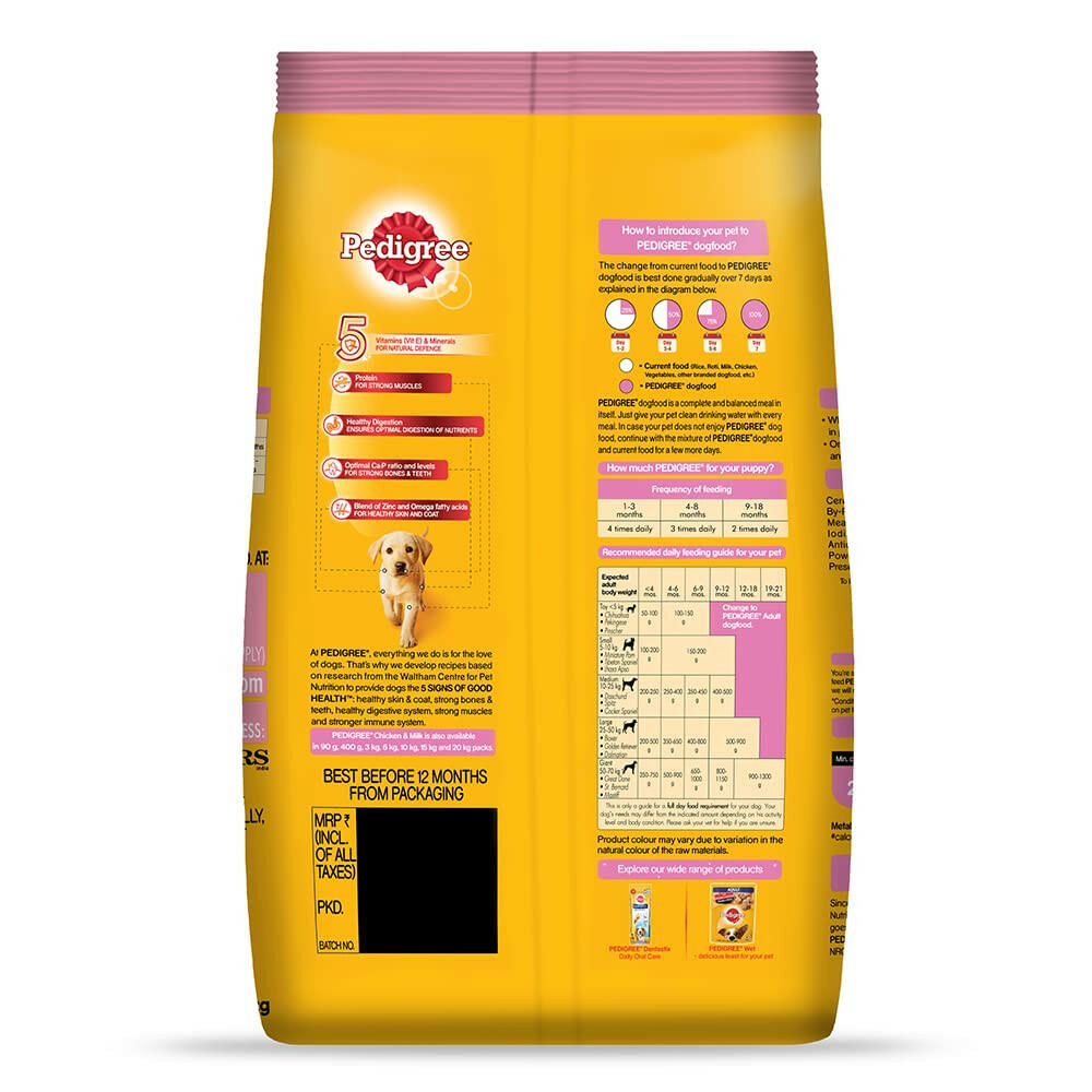 Pedigree Chicken and Milk Puppy Dog Dry Food.