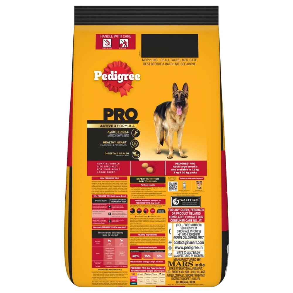 Pedigree Pro Adult Large Breed Dry Dog Food.