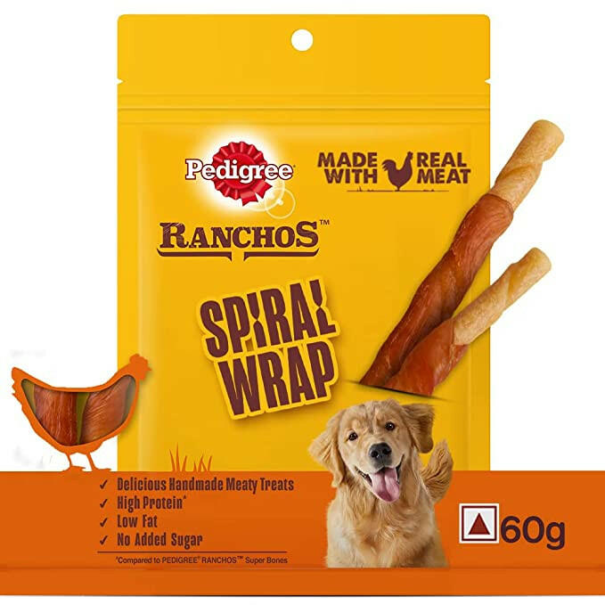 Pedigree RANCHOS Spiral Wrap Dog Treats – 60g.