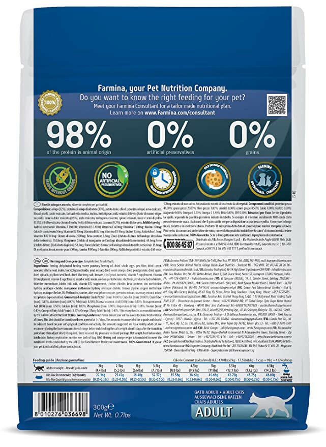 Farmina N&D Herring & Orange Grain Free Ocean Dry Cat Food.