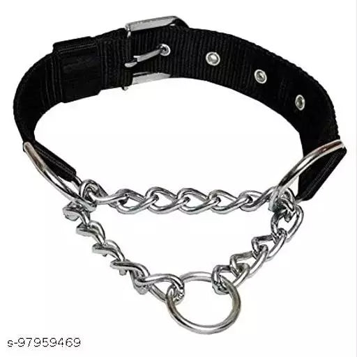 Eagle Pet Product Dog Choke Collar Stainless Steel (Black, 1 Inch).