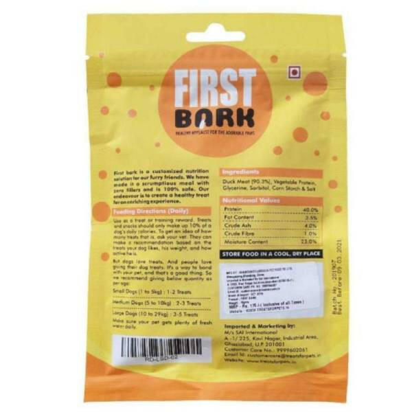First Bark Soft Roasted Duck Dog Treats, 70 g.