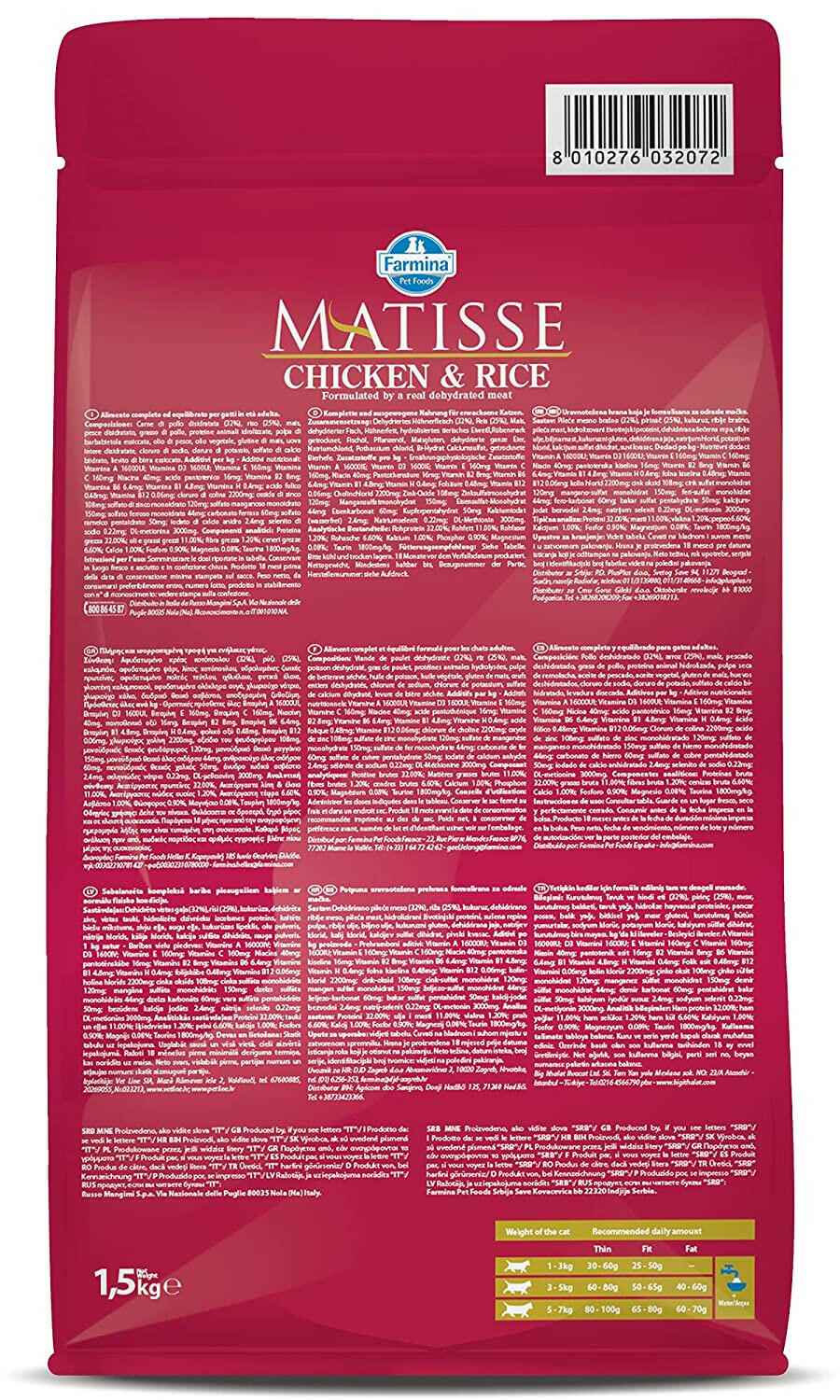 Farmina Matisse Chicken & Rice Cat Food.