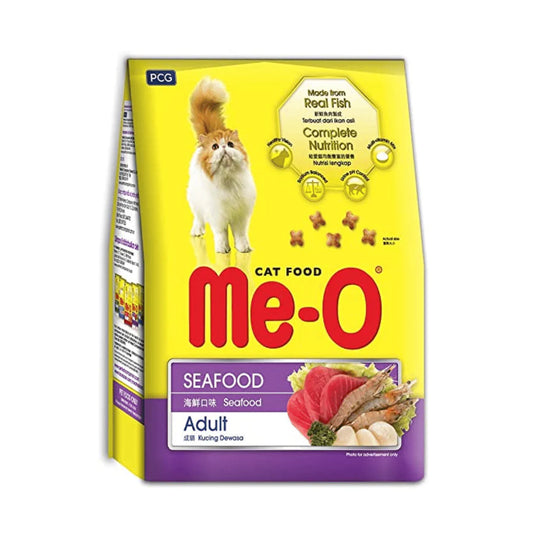 Me-O Seafood Adult Cat Dry Food.