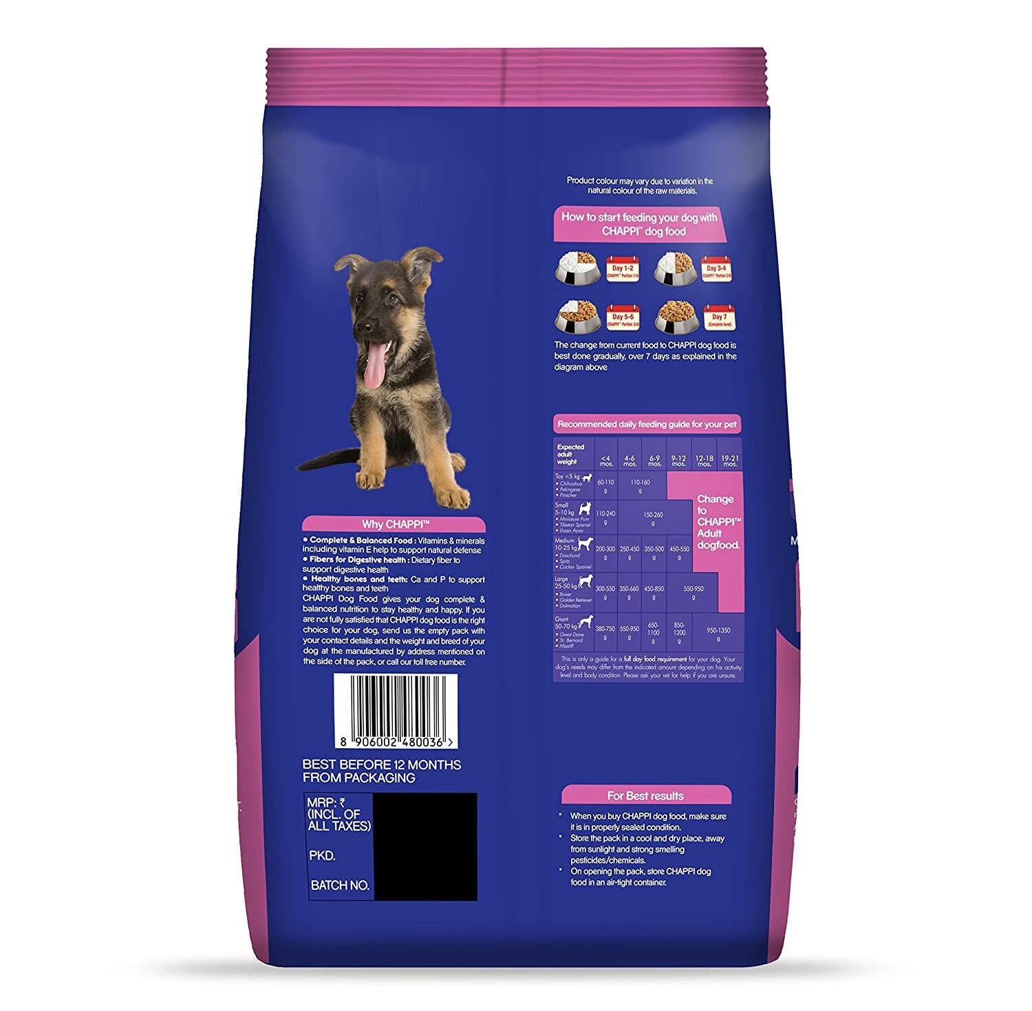 Chappi Puppy Dry Dog Food Chicken & Milk.