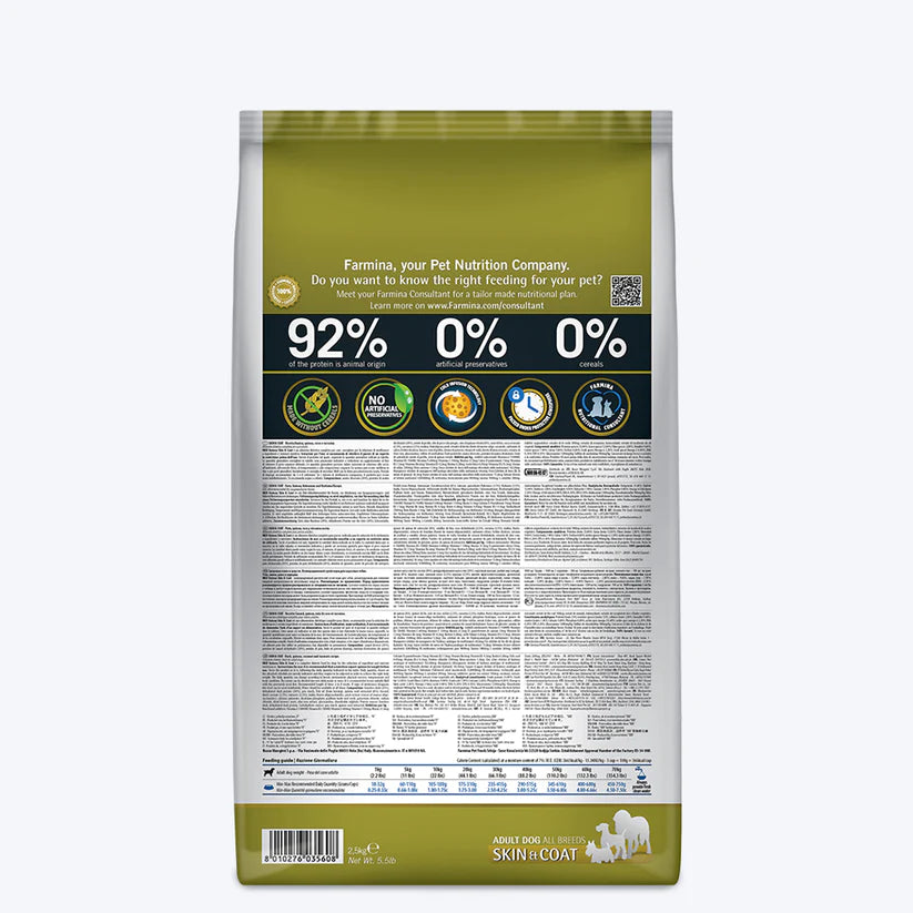 Farmina N&D Quinoa (Skin & Coat) Duck, Coconut & Turmeric All Dry Dog Food, Grain-Free, Adult Breed.