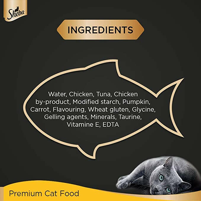Sheba Rich Premium Tuna Pumpkin & Carrot In Gravy Adult Wet Cat Food.