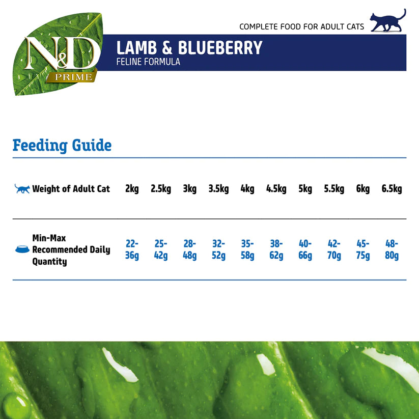 Farmina N&D Lamb Blueberry Grain Free Adult Dry Cat Food.