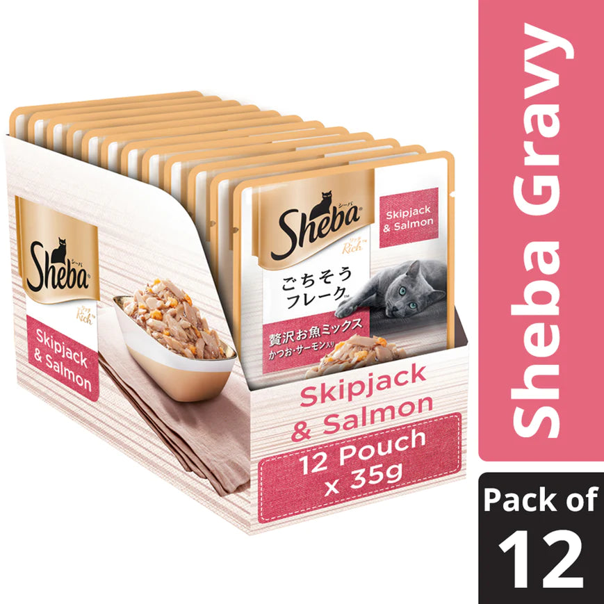 Sheba Skip Jack & Salmon Adult Wet Cat Food.