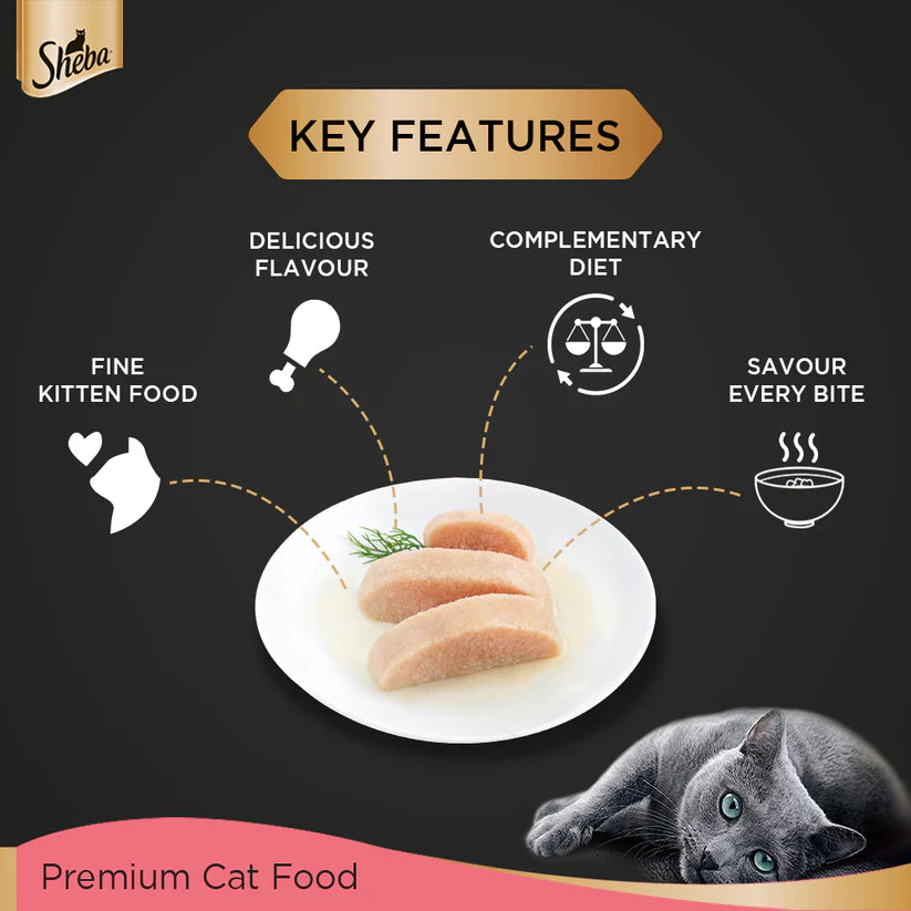 Sheba Chicken Loaf Premium Kitten Wet Food (2-12 Months).
