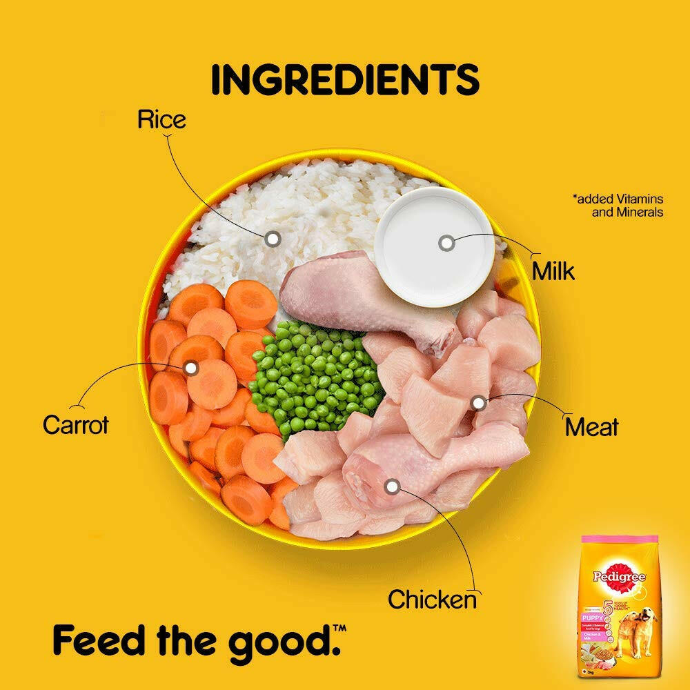 Pedigree Chicken and Milk Puppy Dog Dry Food.