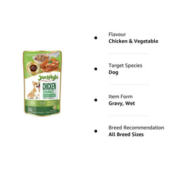 Protein-rich dog food with vegetables
