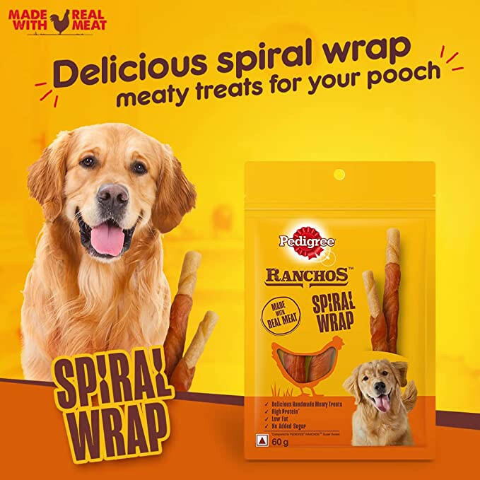 Pedigree RANCHOS Spiral Wrap Dog Treats – 60g.