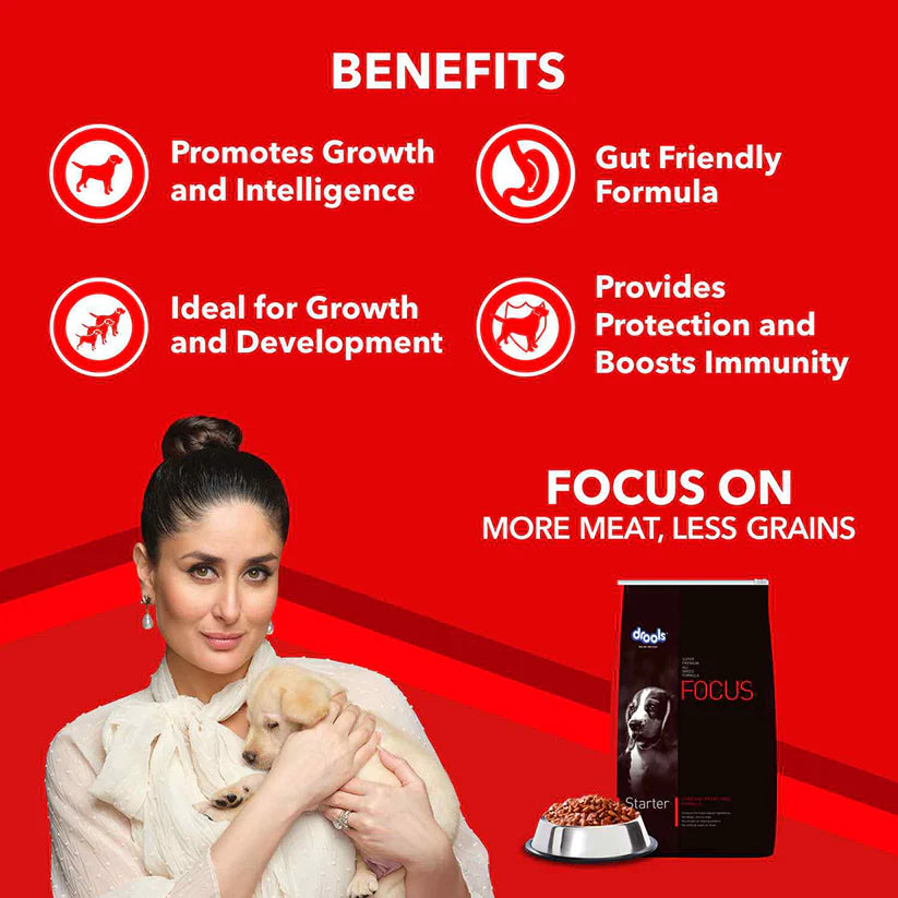 Drools Focus Starter Super Premium Dry Dog Food.