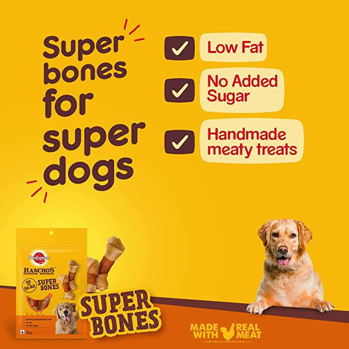 Pedigree Ranchos Super Bones Chicken & Milk Treats – 70 g.