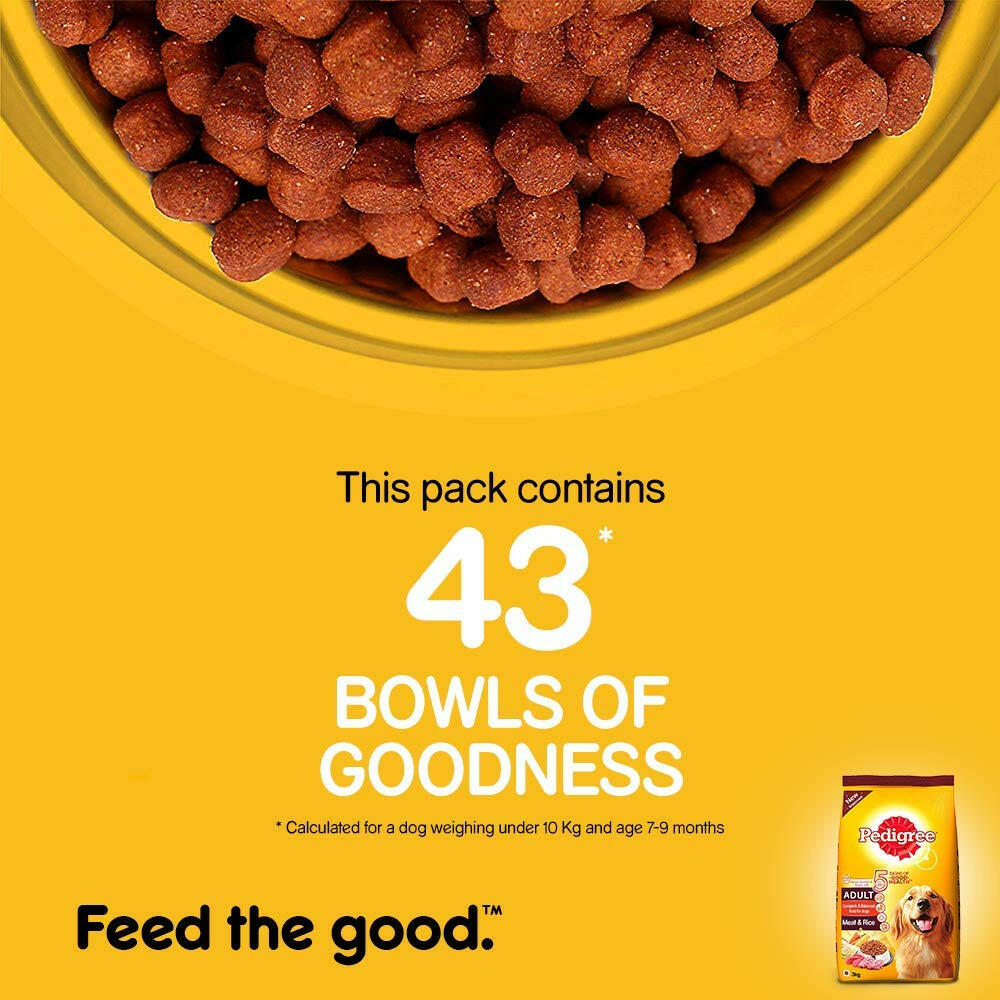 Pedigree meat and rice dry food for dogs