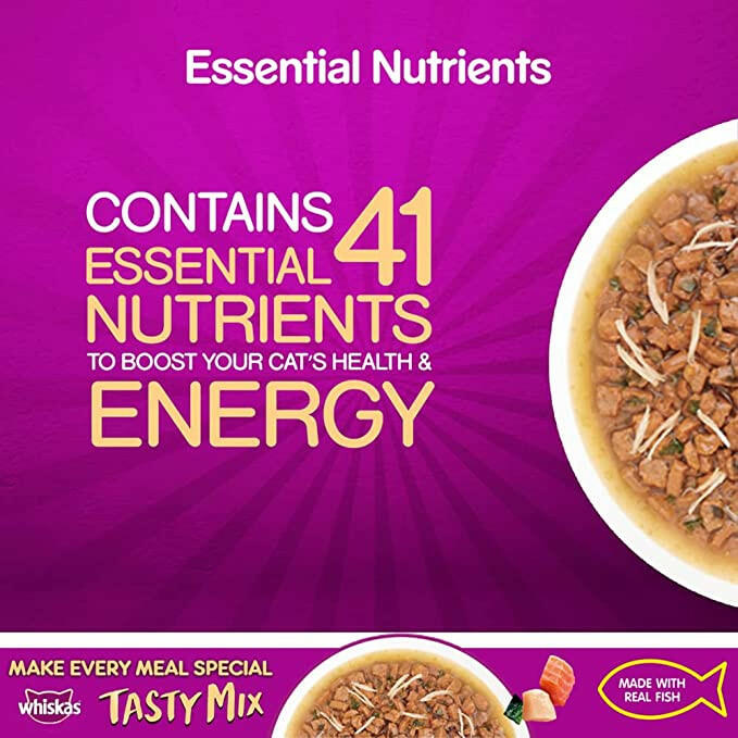 Whiskas Chicken, Tuna & Carrot in Gravy Wet Food for Adult Cats.