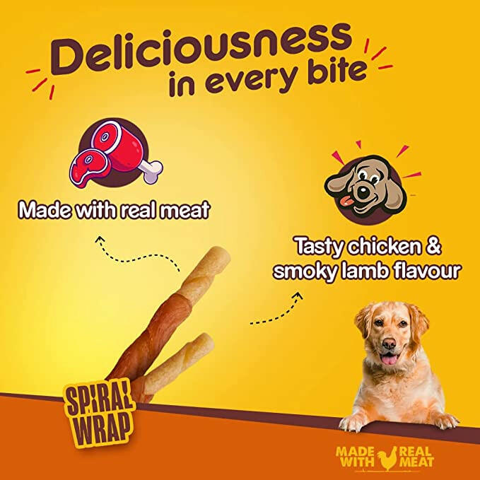 Pedigree RANCHOS Spiral Wrap Dog Treats – 60g.