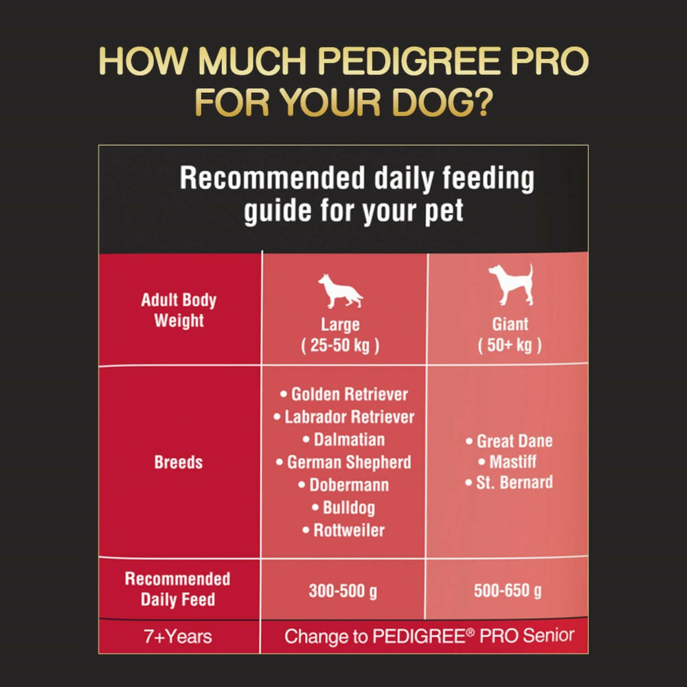 Pedigree Pro Adult Large Breed Dry Dog Food.