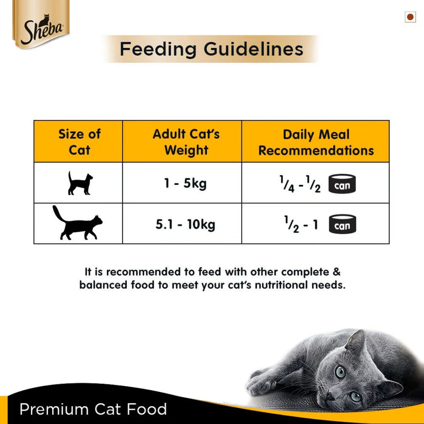 Sheba Tuna Fillet & Prawns in Gravy - Premium Wet Cat Food.