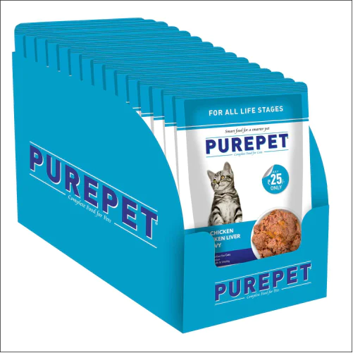 Purepet Real Chicken & Chicken Liver in Gravy Cat Wet Food – 70 g.