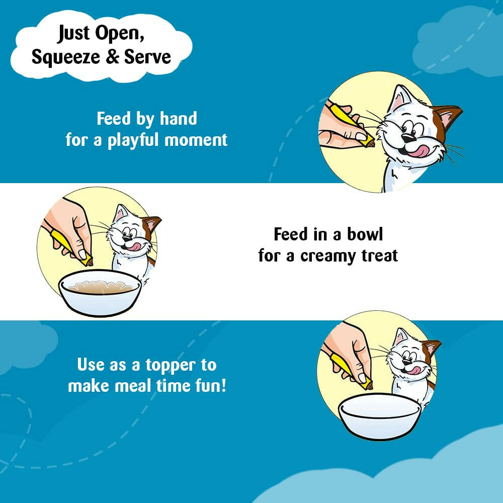 Temptations Creamy Purrrr-ee Chicken & Tuna Flavour Cat Treats.