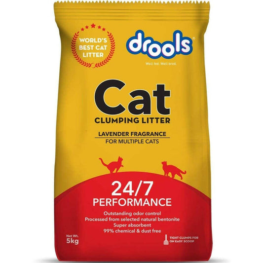 Drools Lavender Scented Clumping Cat Litter.