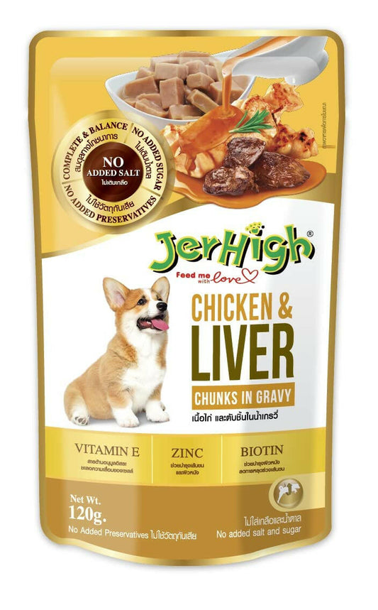 Jerhigh Chicken & Liver Wet Dog Food 120g