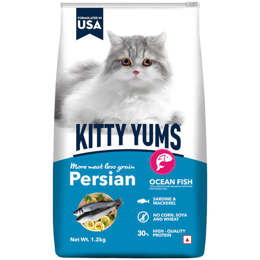 Kitty Yums Ocean Fish Persian Cat Dry Food.