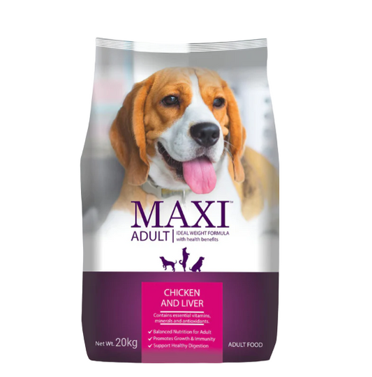 Maxi Adult Chicken and Liver Dog Dry Food.
