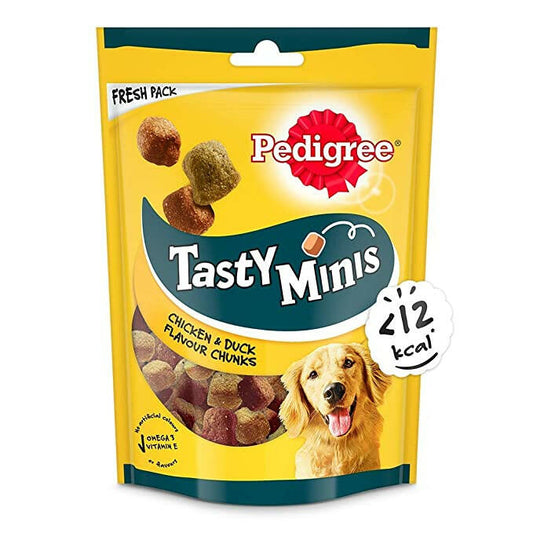 Pedigree Tasty Minis Cubes Dog Treats – Chicken & Duck, 130g.