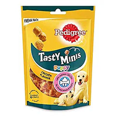 Pedigree Tasty Minis Cubes Puppy Dog Treats – Chicken, 125g.