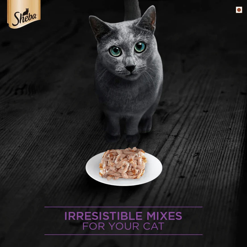 Sheba Deluxe Pure Tuna White Meat in Jelly Wet Adult Cat Food.