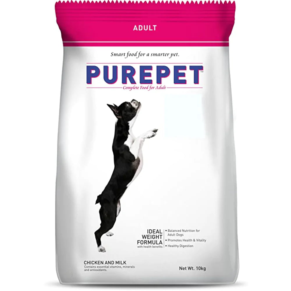 Purepet Chicken & Milk Adult Dry Dog Food.