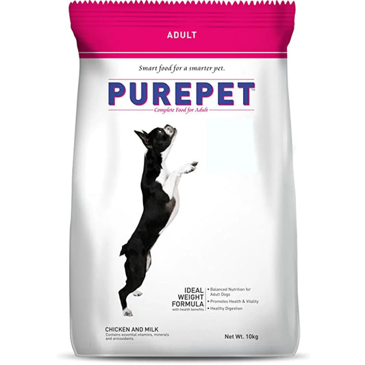 Purepet Chicken & Milk Adult Dry Dog Food.