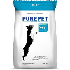 Purepet Chicken & Vegetable Adult Dry Dog Food.
