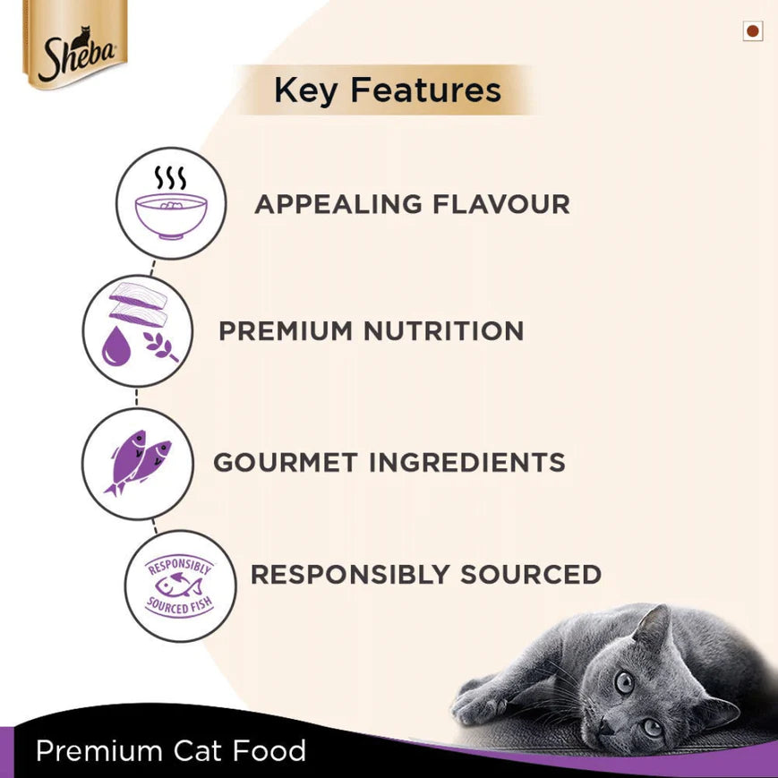 Sheba Deluxe Pure Tuna White Meat in Jelly Wet Adult Cat Food.
