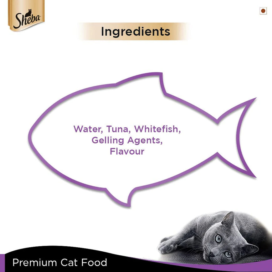 Sheba Deluxe Pure Tuna White Meat in Jelly Wet Adult Cat Food.