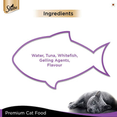 Sheba Deluxe Pure Tuna White Meat in Jelly Wet Adult Cat Food.