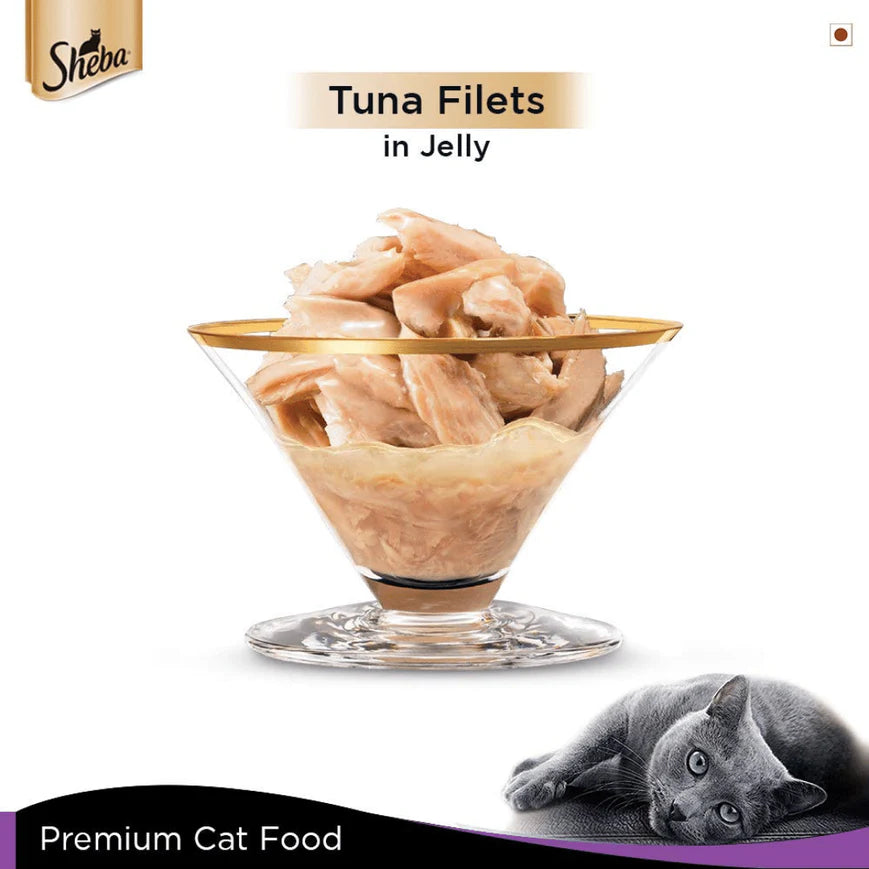 Sheba Deluxe Pure Tuna White Meat in Jelly Wet Adult Cat Food.