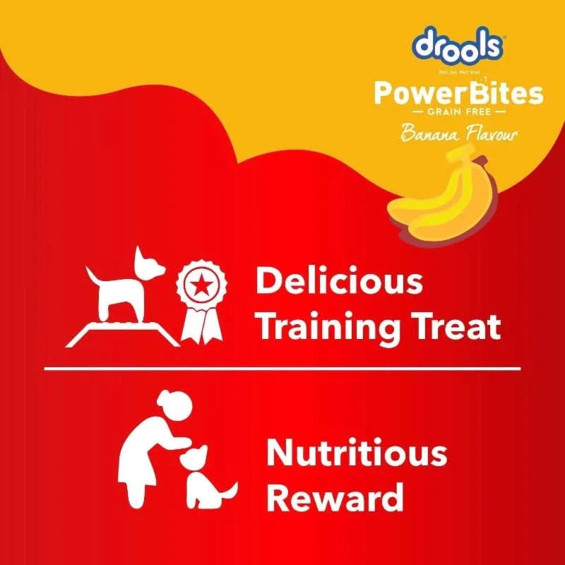 Drools Power Bites Banana Flavor Real Chicken, Dog Treats, 135g - dspetstore.com